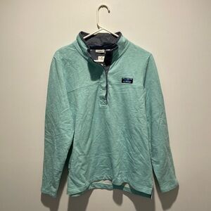 L.L. Bean Mint Green 1/4 Button Shirt NWT Size Large Petite